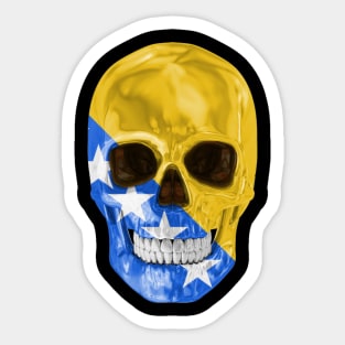 Bosnia And Herzegovina Flag Skull - Gift for Bosnian or Herzegovinian With Roots From Bosnia And Herzegovina Sticker